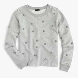 J.Crew Pom-pom sweatshirt HEATHER GREY